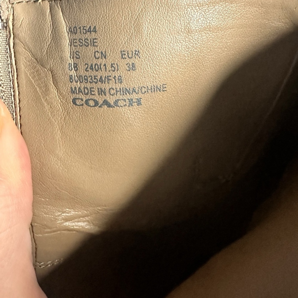 Coach Beige Jessie Suede Heeled Boots with Tassel Size 8 - Picture 8 of 8
